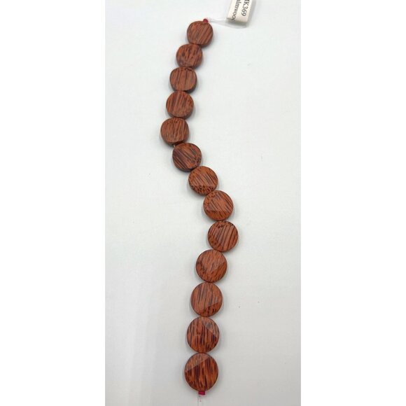 Palmwood Bead Round Disc Philippines Jewelry Side Drilled - Picture 2 of 2